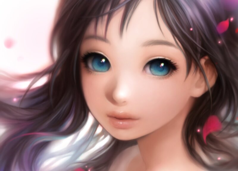 anime girl with blue eyes