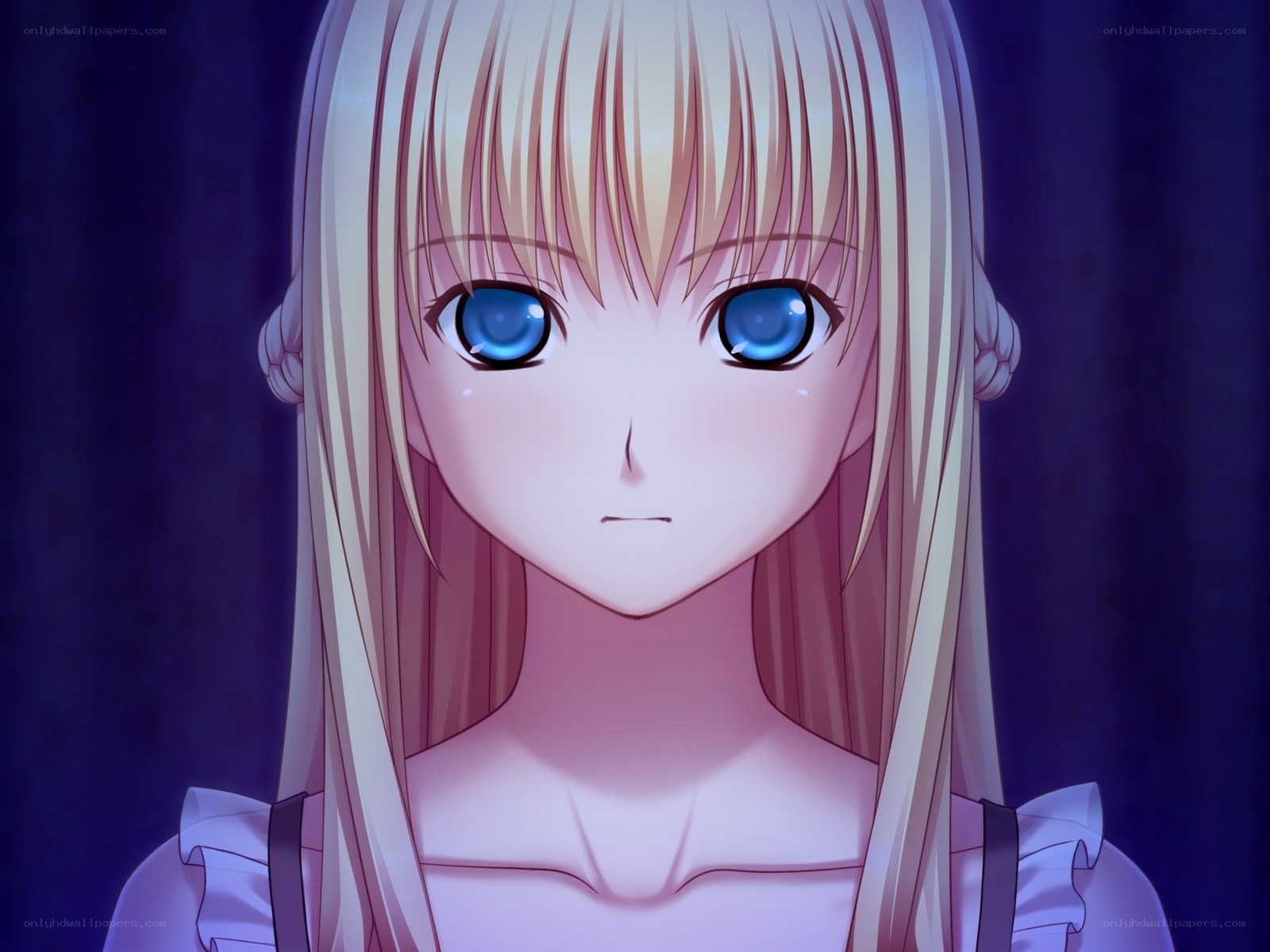 anime girl with blue eyes