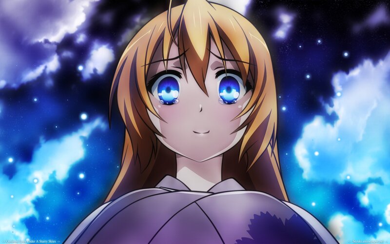 Anime girl with blue eyes