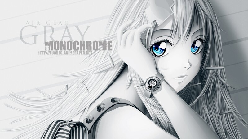 Anime girl with blue eyes