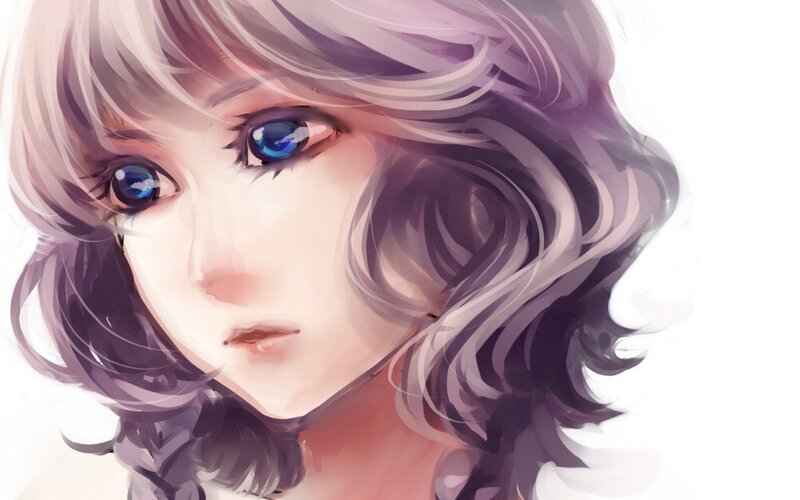 anime girl with blue eyes