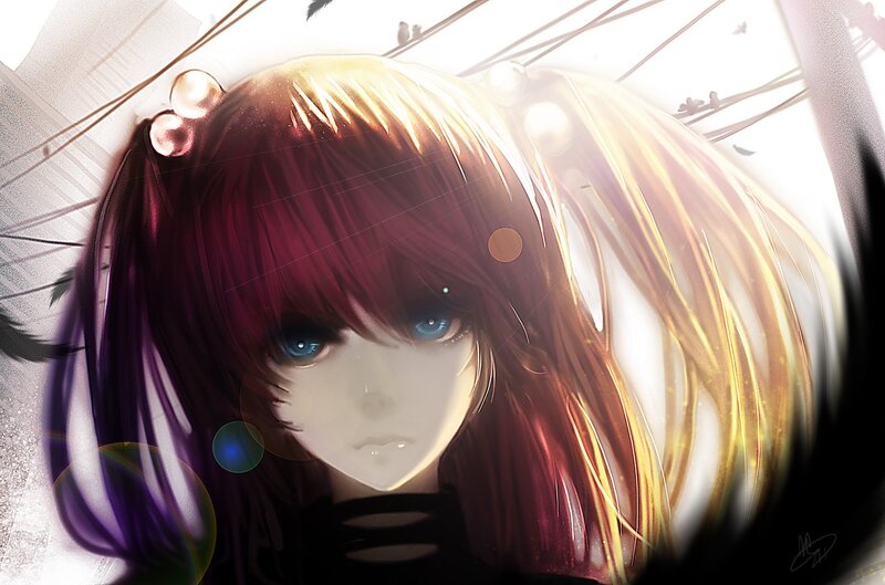 anime girl with blue eyes