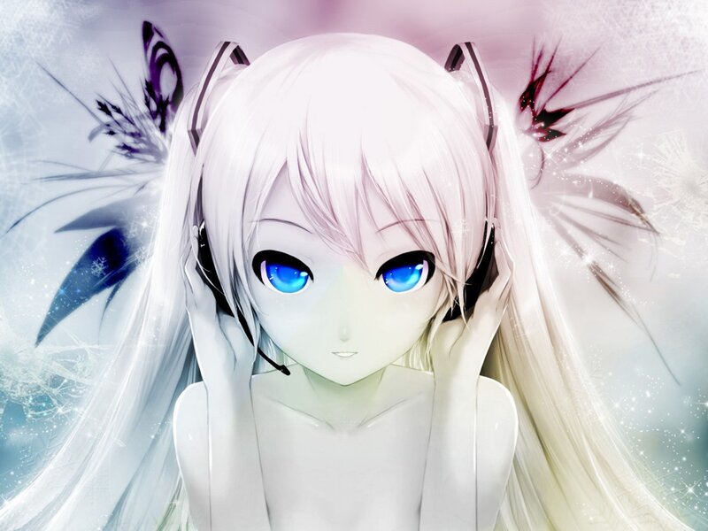 anime girl with blue eyes