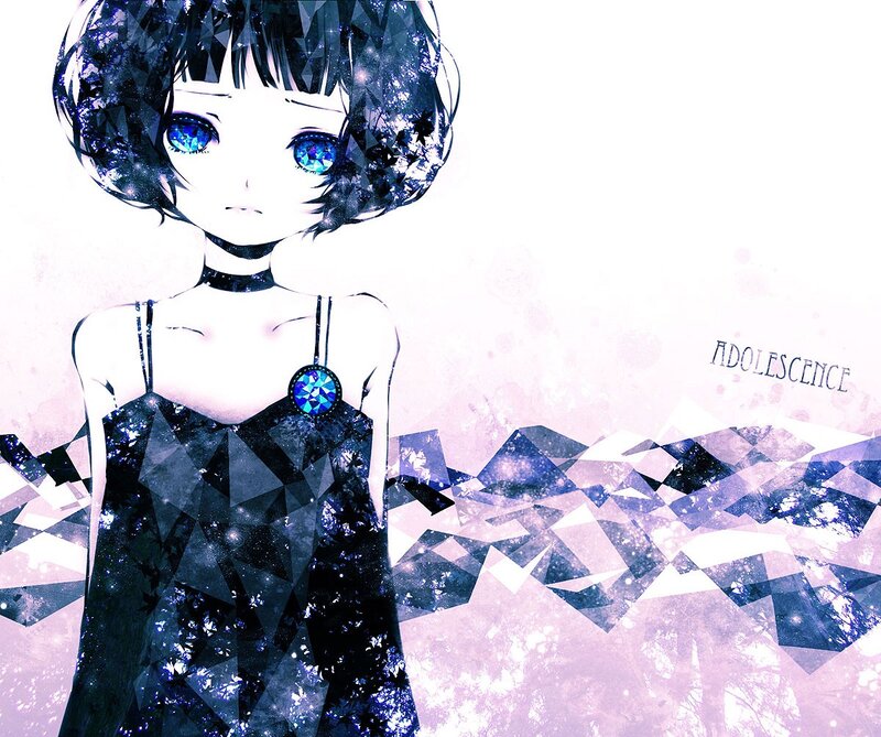 anime girl with blue eyes