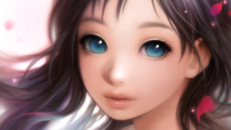 anime girl with blue eyes