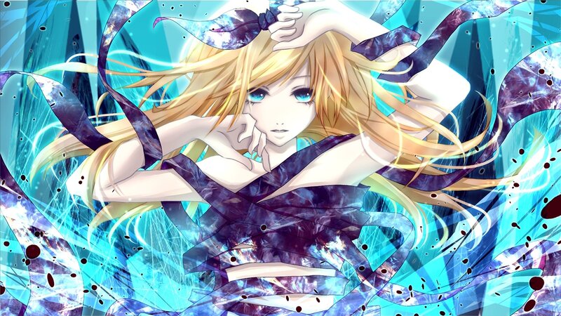 anime girl with blue eyes