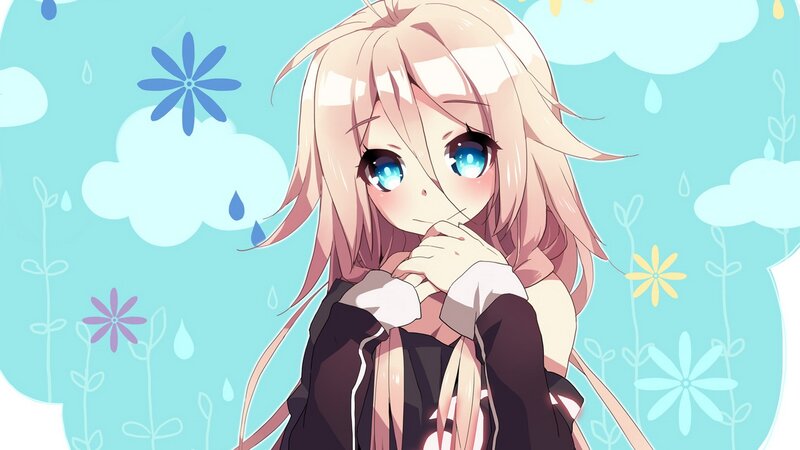 anime girl with blue eyes