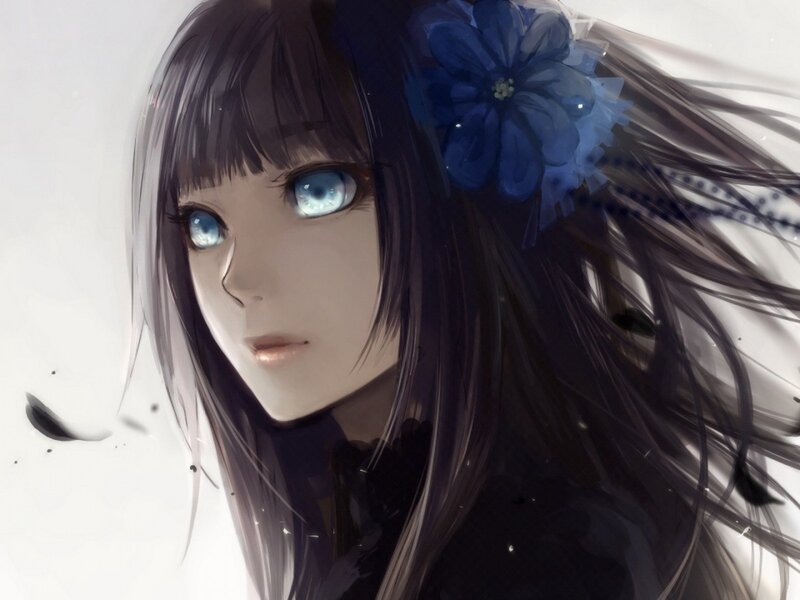 anime girl with blue eyes