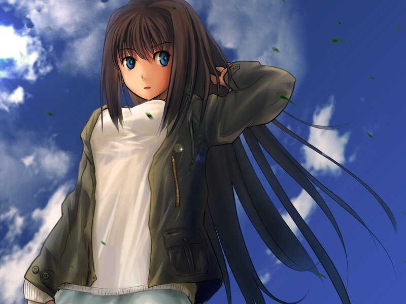 anime girl with blue eyes