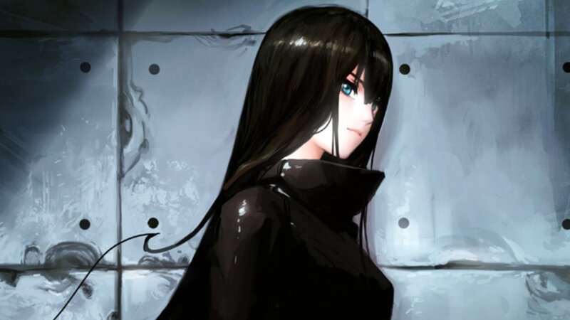 anime girl with blue eyes
