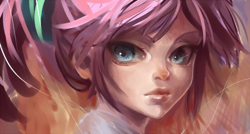 anime girl with blue eyes