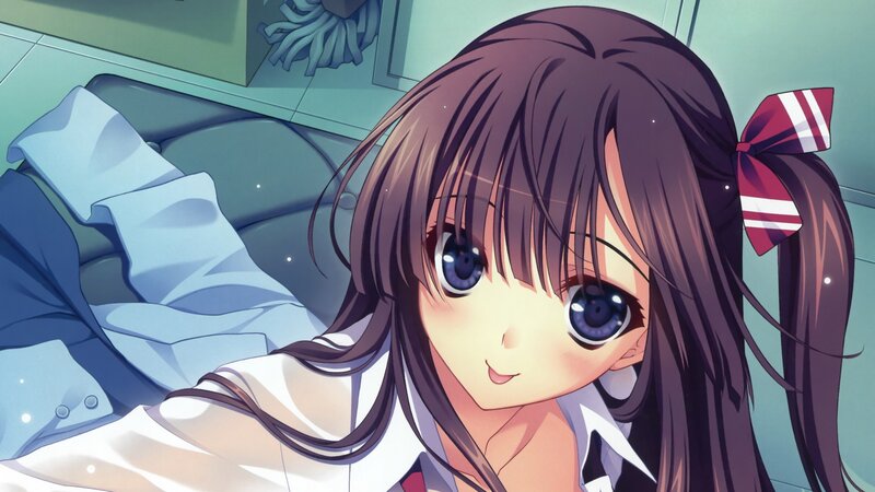 anime girl with blue eyes