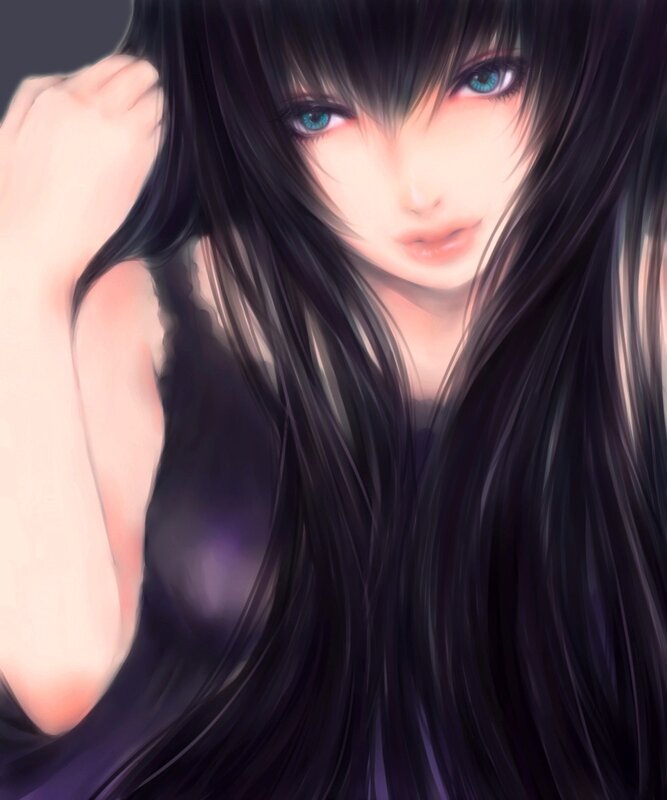 anime girl with blue eyes