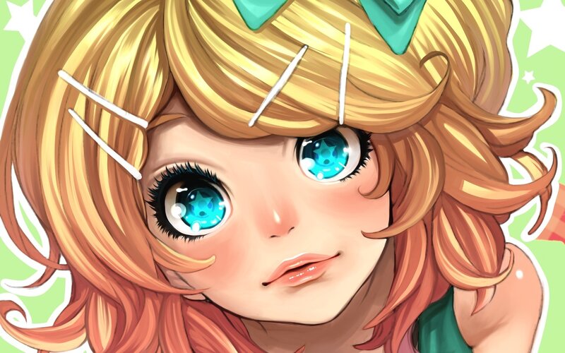 anime girl with blue eyes