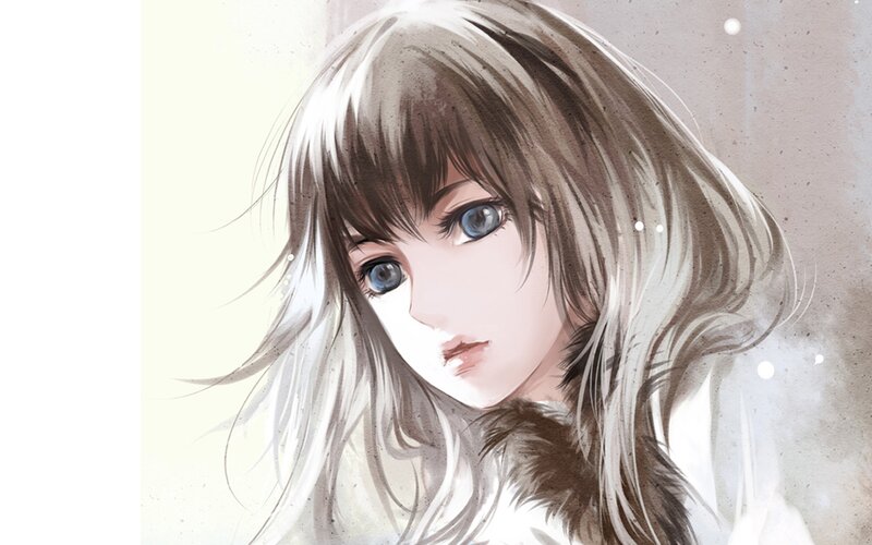 anime girl with blue eyes