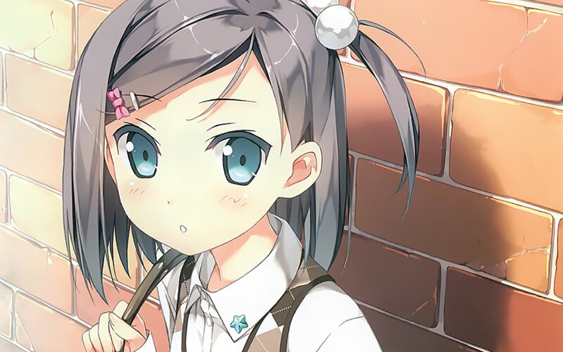 anime girl with blue eyes