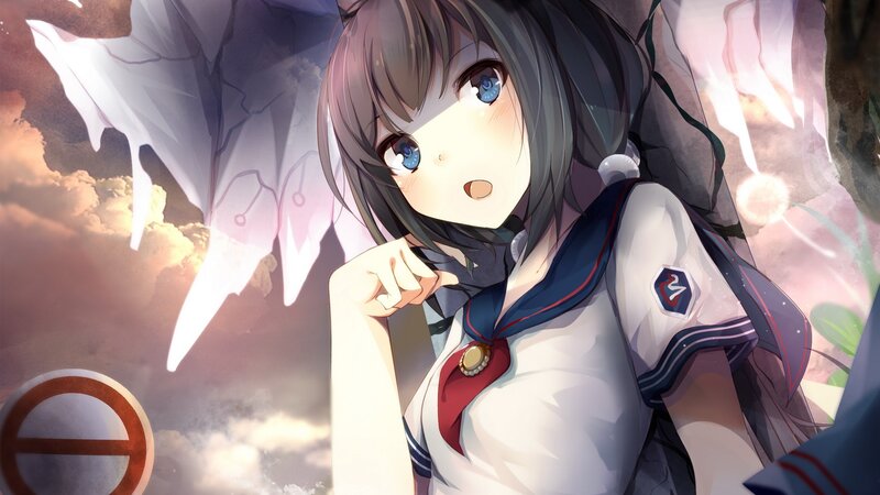 anime girl with blue eyes