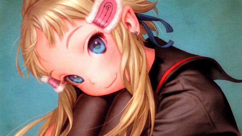 anime girl with blue eyes