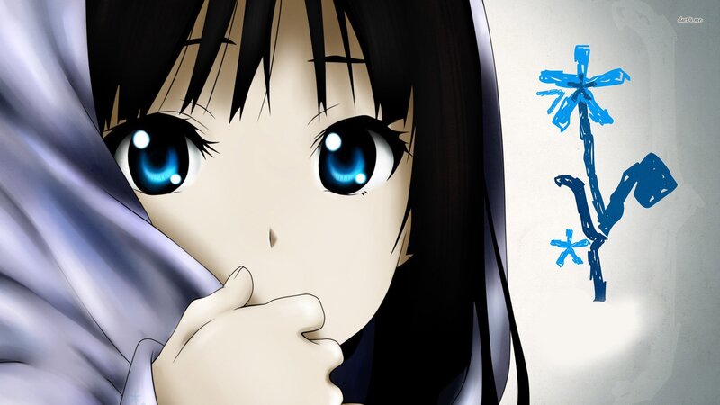 anime girl with blue eyes