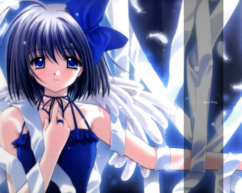 Anime girl with blue eyes