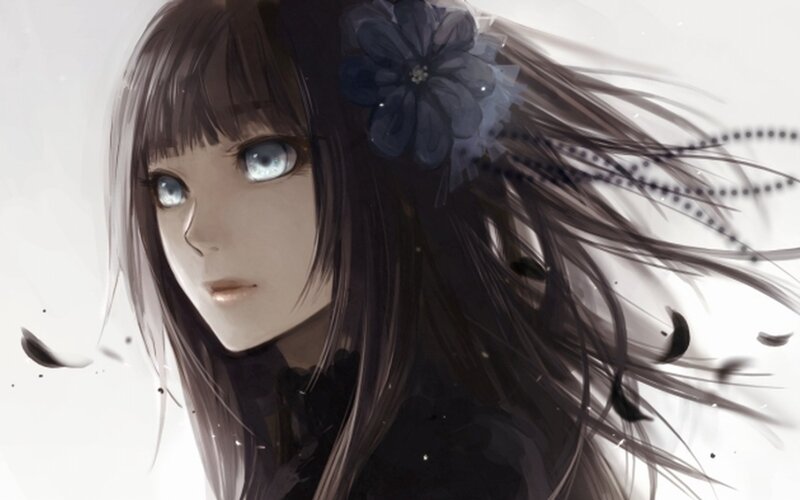 anime girl with blue eyes