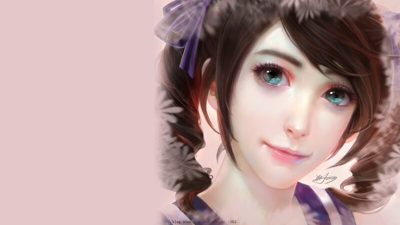 anime girl with blue eyes