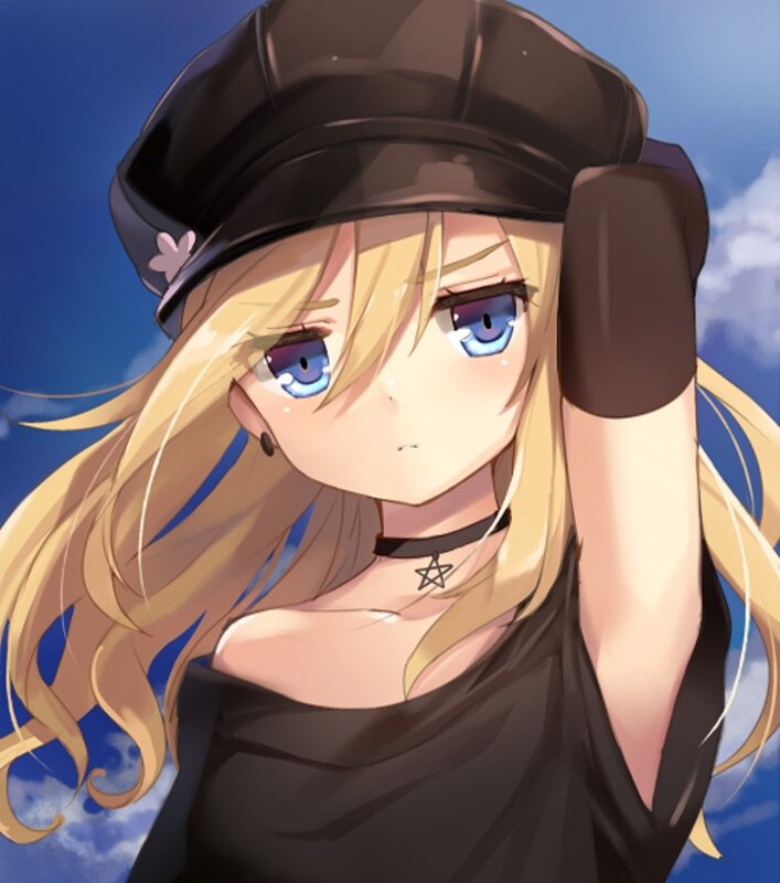 anime girl with blue eyes