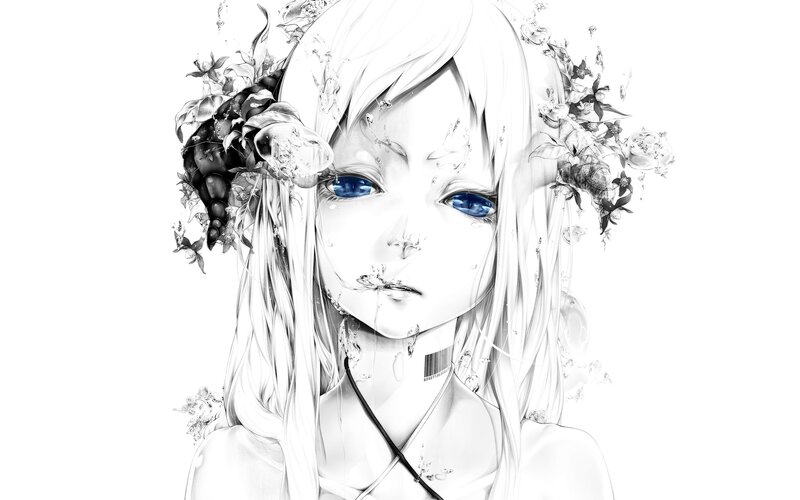 anime girl with blue eyes