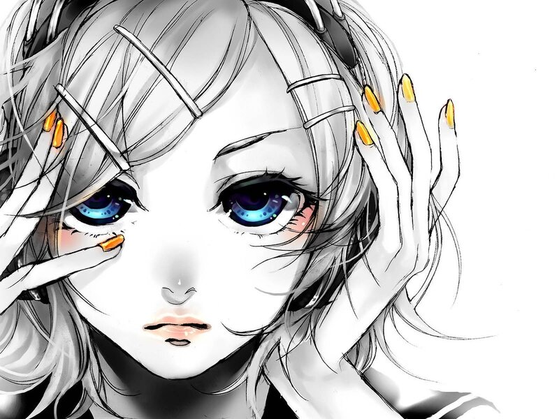 anime girl with blue eyes