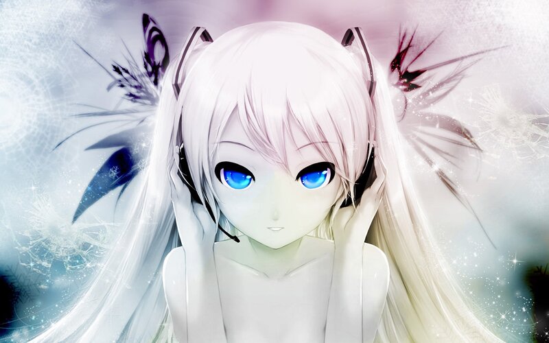 anime girl with blue eyes