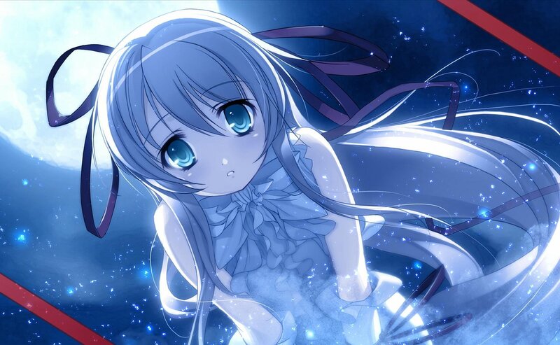 anime girl with blue eyes