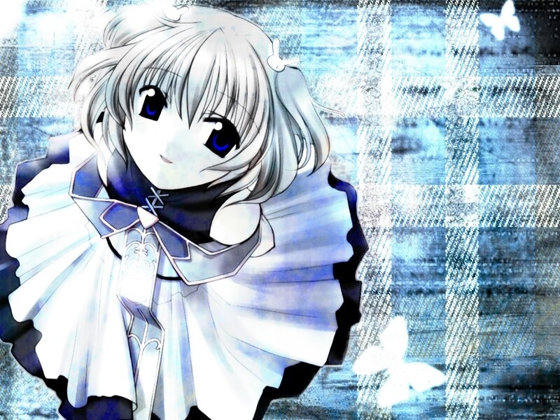 anime girl with blue eyes
