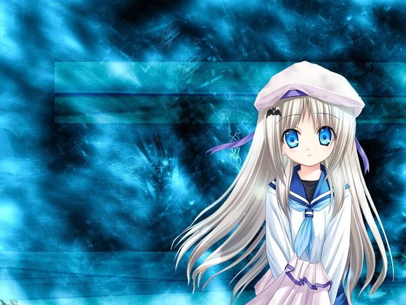anime girl with blue eyes