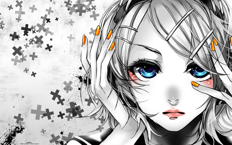 anime girl with blue eyes