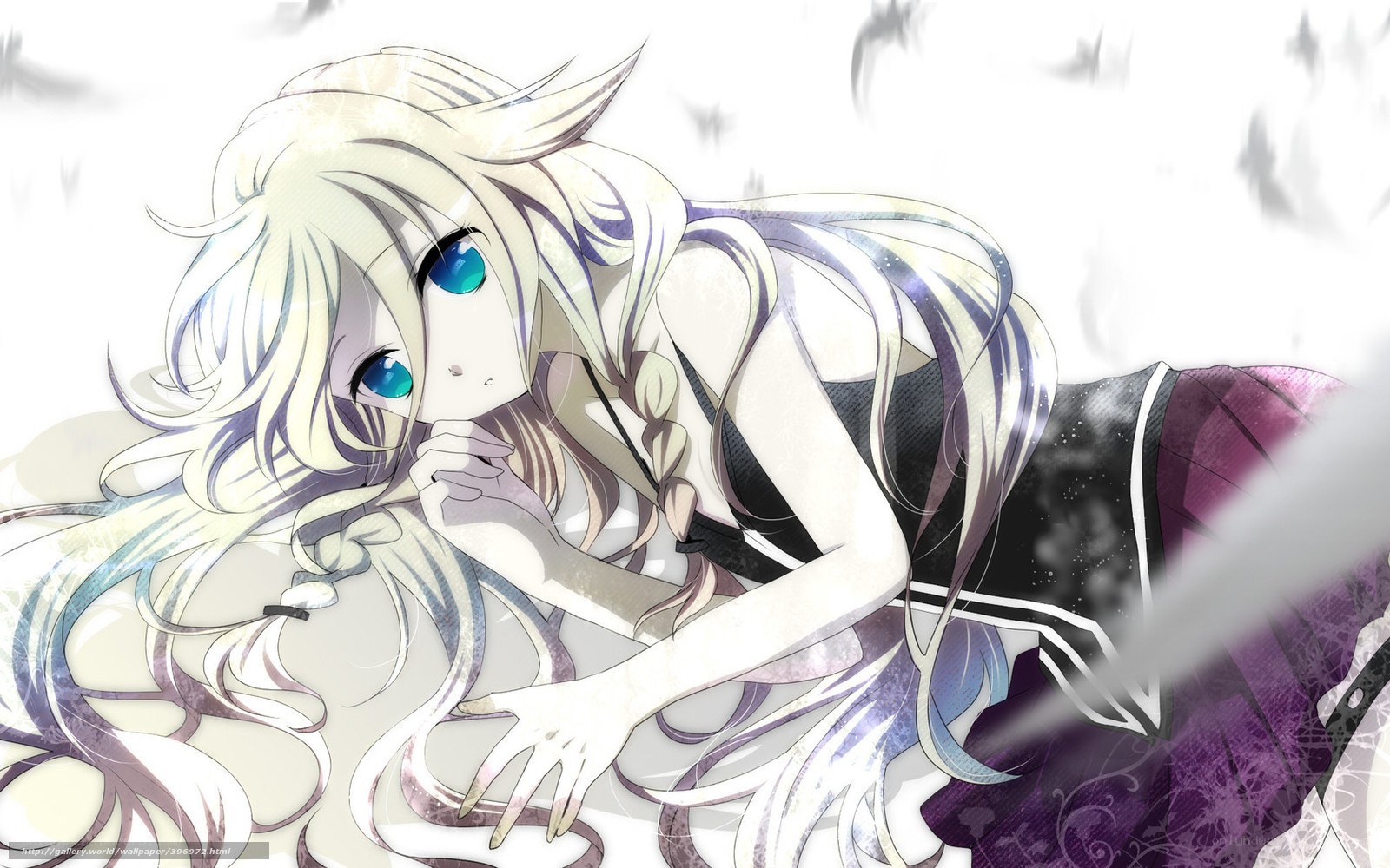 anime girl with blue eyes