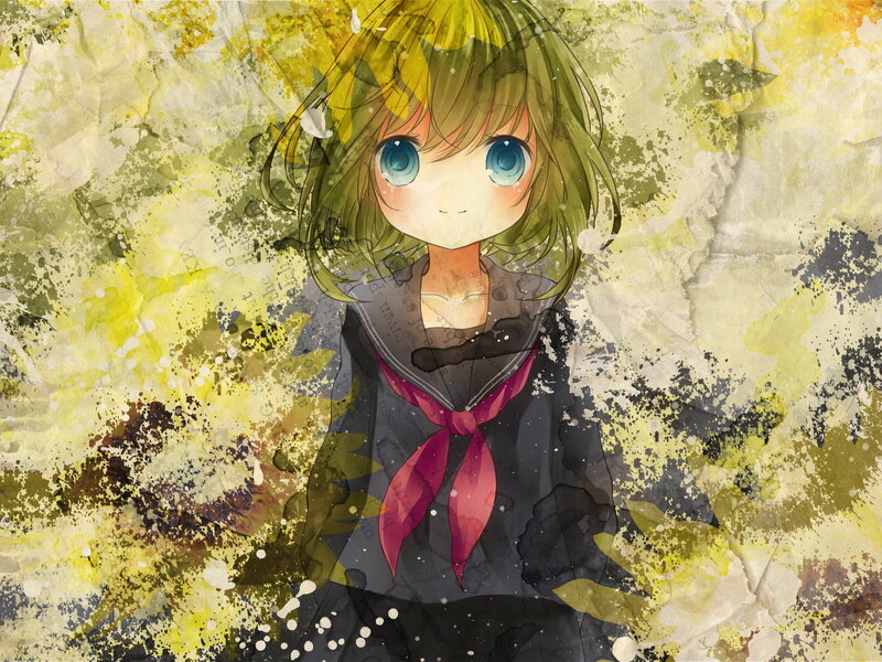 anime girl with blue eyes