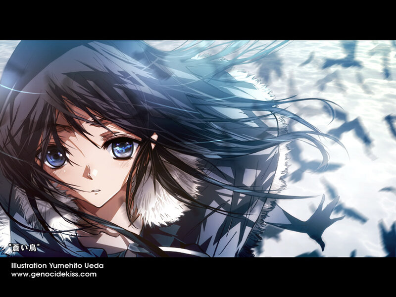 anime girl with blue eyes