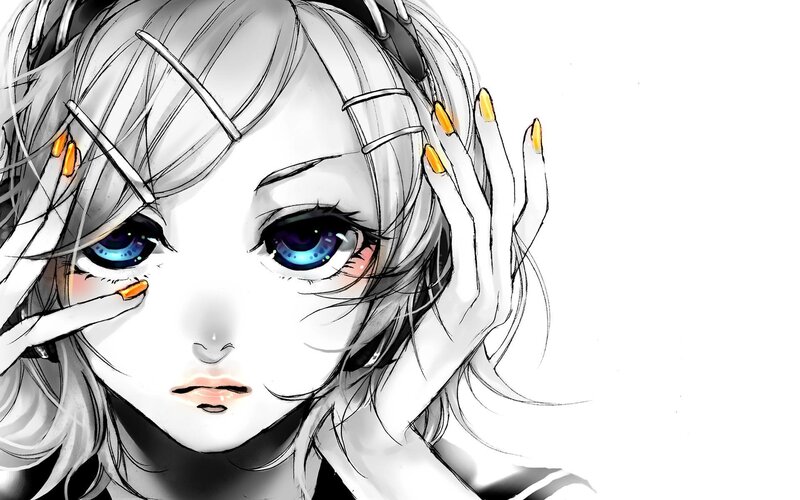 anime girl with blue eyes