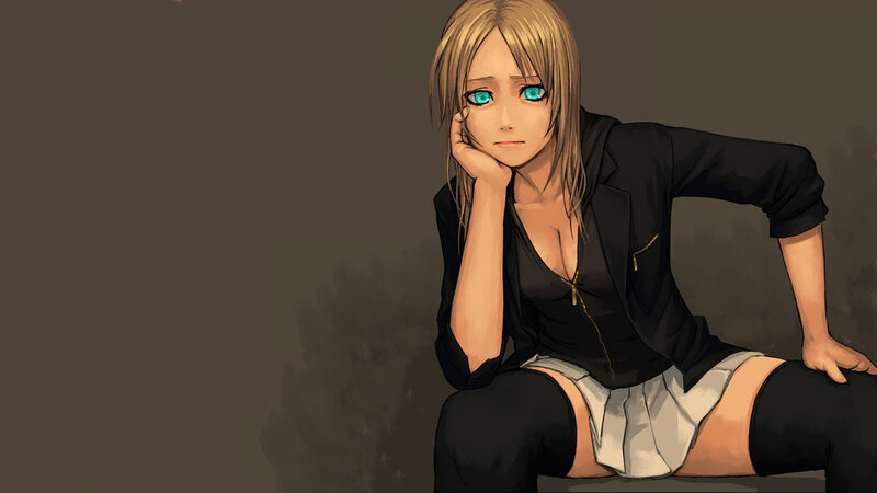 anime girl with blue eyes