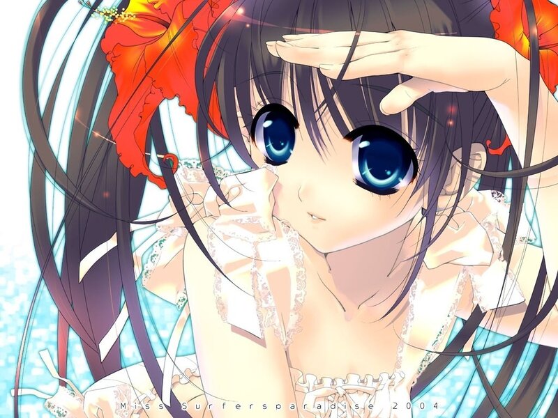 anime girl with blue eyes