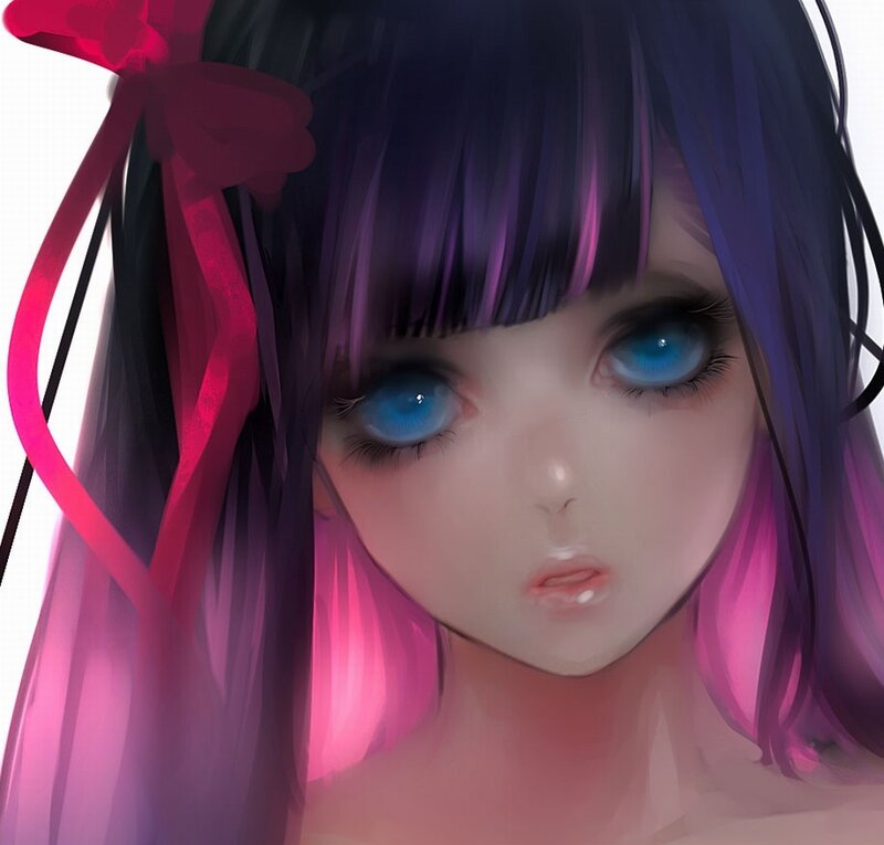 anime girl with blue eyes