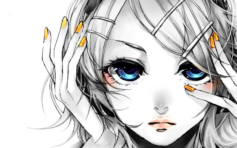 anime girl with blue eyes