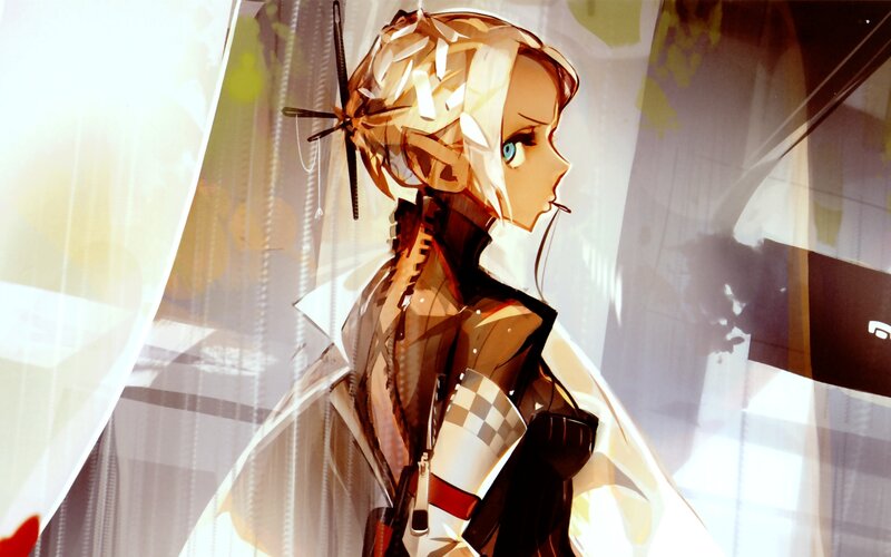anime girl with blue eyes
