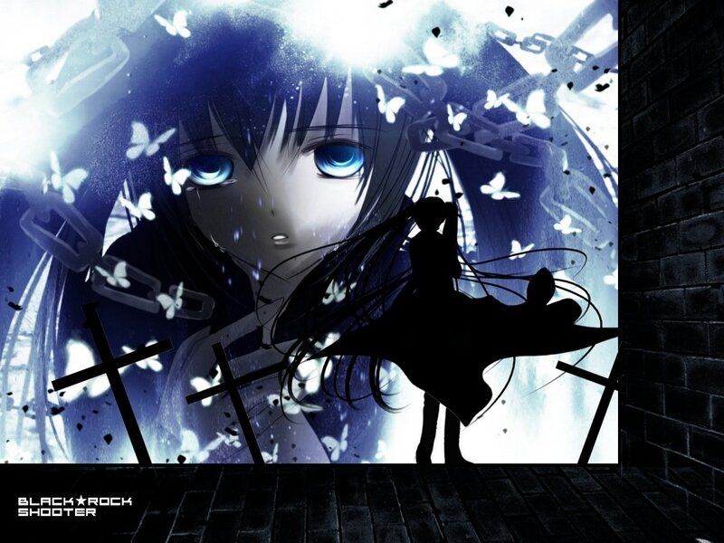 Anime girl with blue eyes and chains