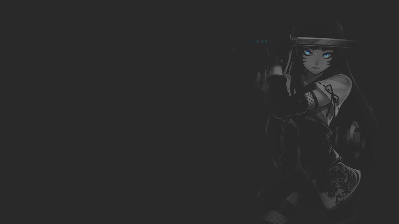 Anime Girl with Blue Eyes — Black, Dark, Night, Digital Art