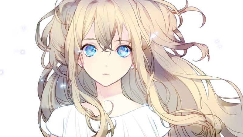 Anime Girl with Blue Eyes — Blonde, Serene