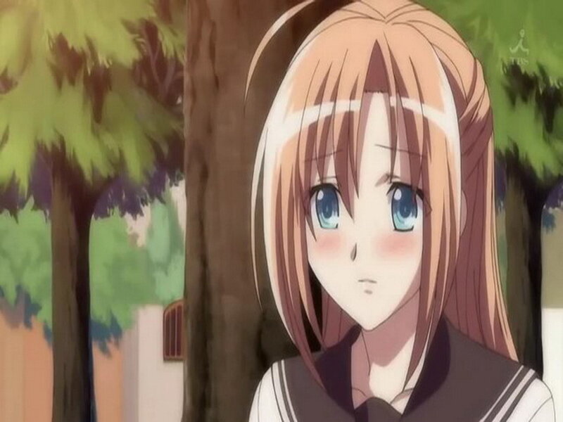 Anime Girl with Blue Eyes — Brown, Calm, Afternoon