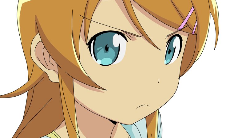 Anime Girl with Blue Eyes — Brown, Neutral