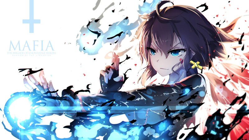 Anime Girl with Blue Eyes — Dramatic, Digital Art, Blue Energy