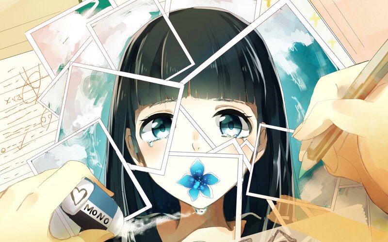 Anime Girl with Blue Eyes — Dramatic, Manga